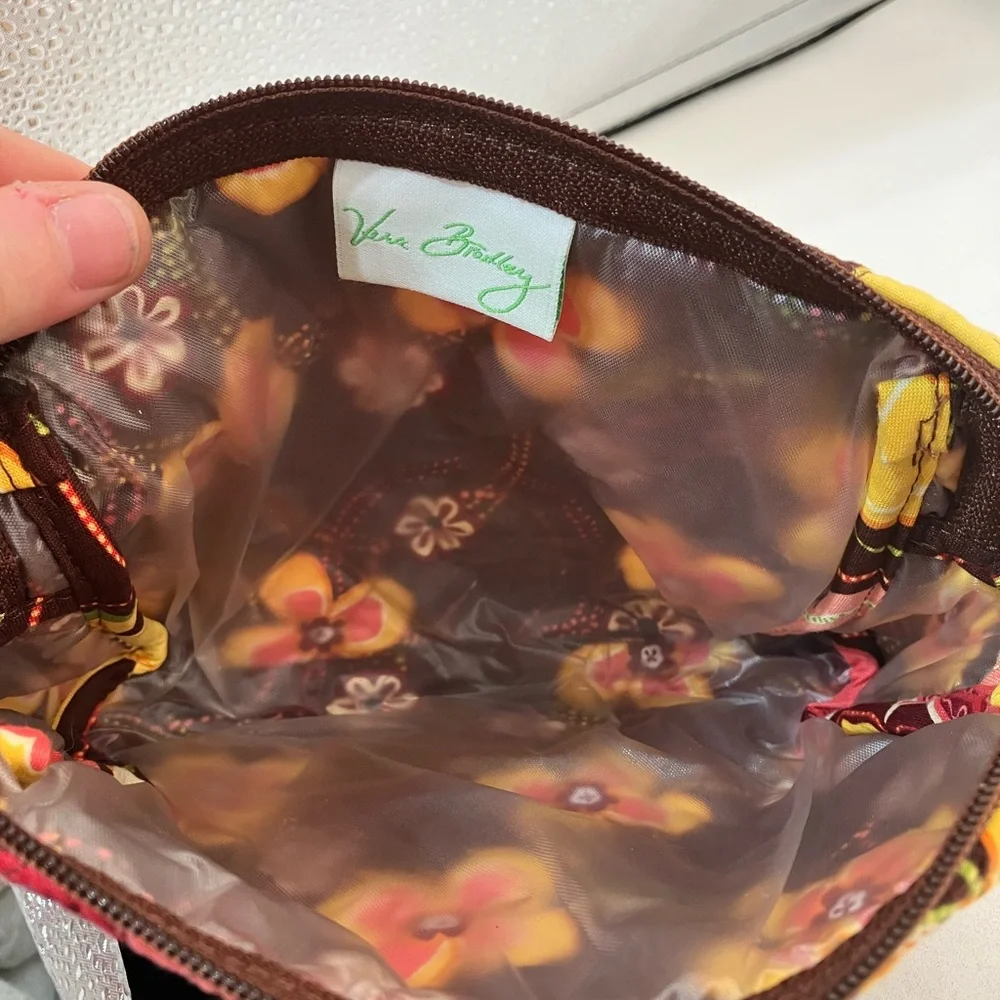 Vera Bradley Yellow and Brown Cosmetic Bag - Picture 5 of 13